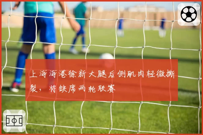 上海海港徐新大腿后侧肌肉轻微撕裂,将缺席两轮联赛